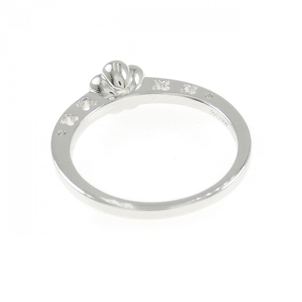 K18WG フラワー ダイヤモンド リング 0.20CT