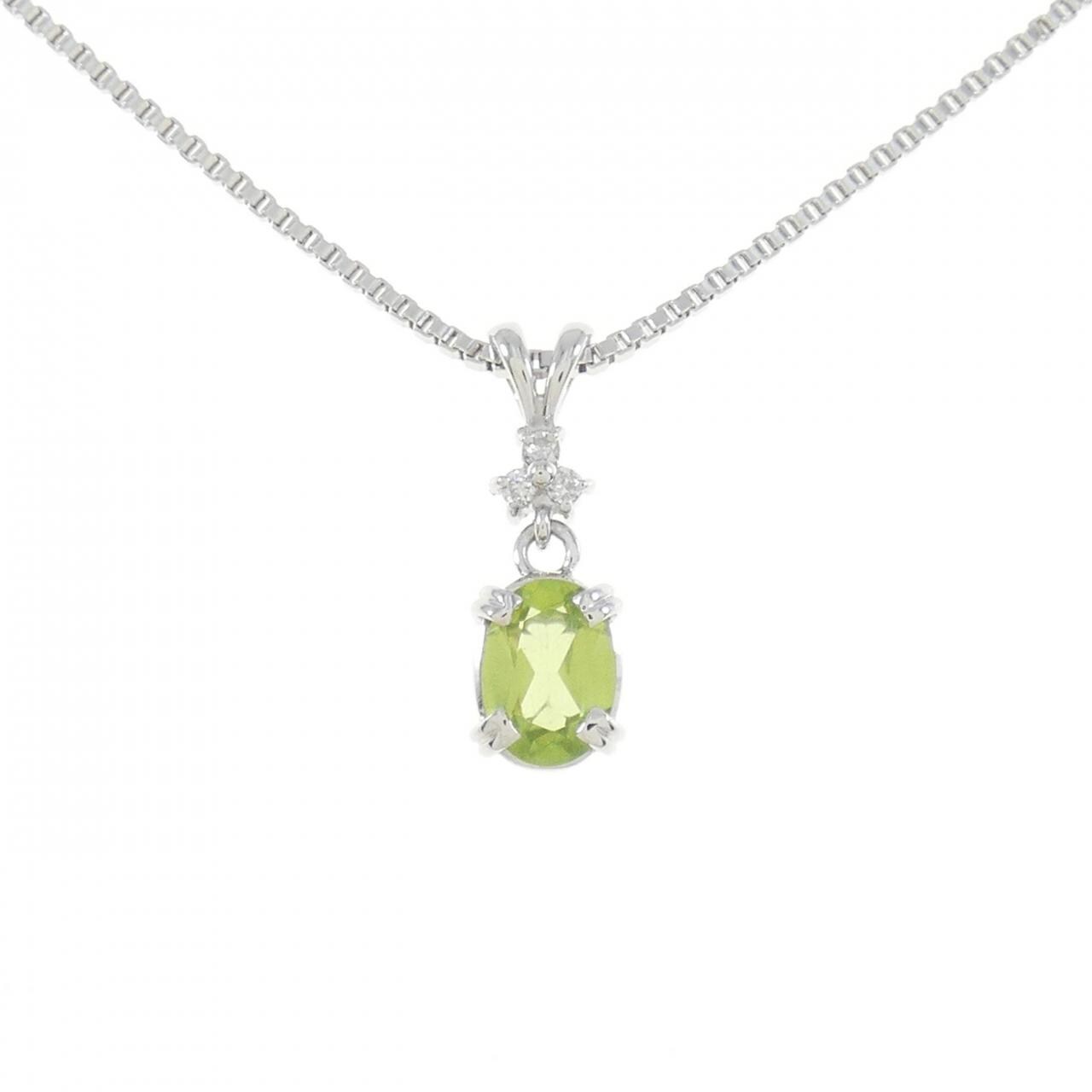 K18WG Peridot necklace 0.79CT