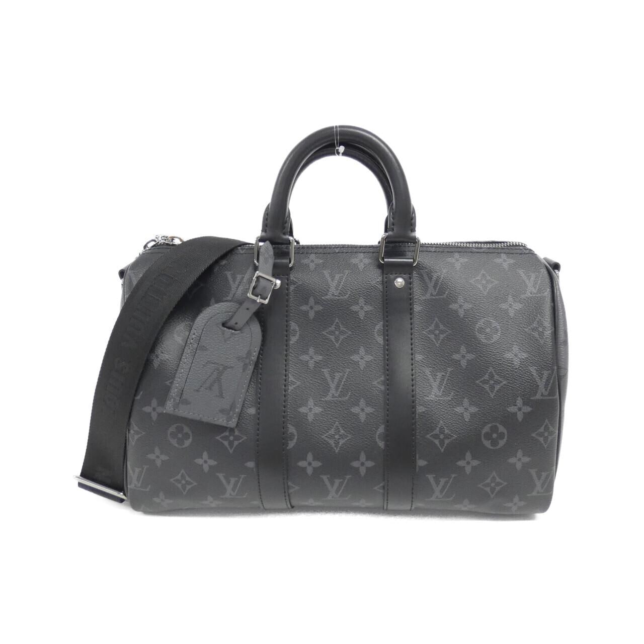 LOUIS VUITTON Monogram Eclipse Keepall Bandouliere 35cm M46655 Boston Bag