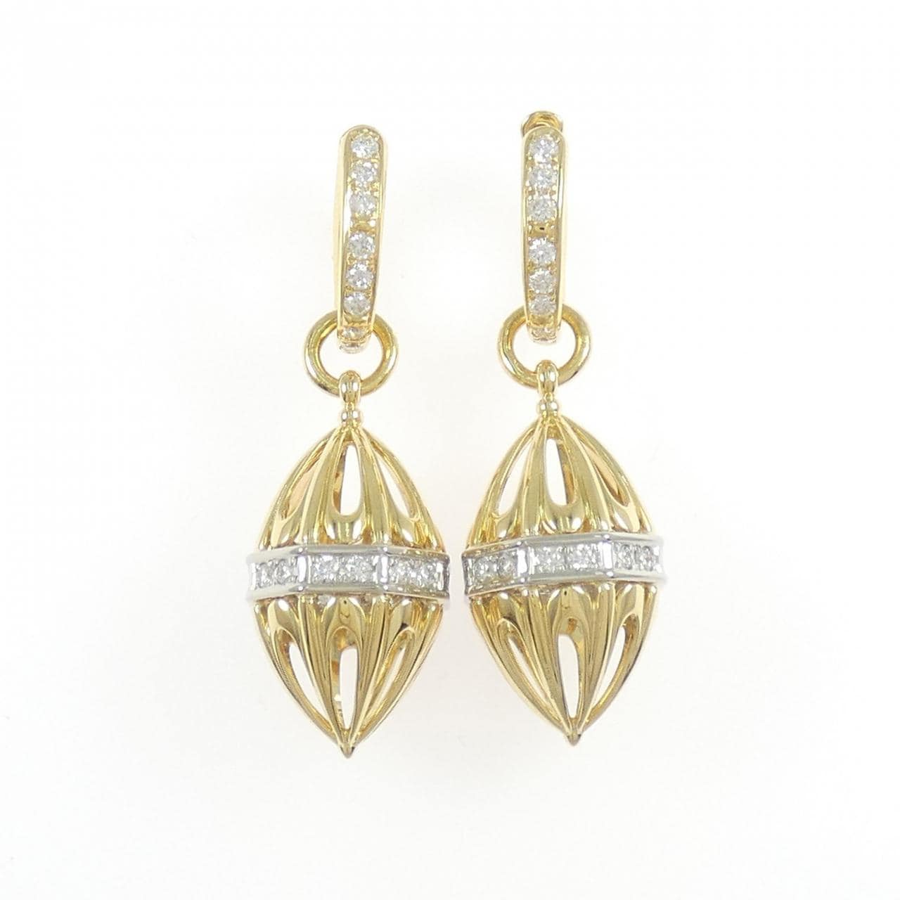 K18YG/PT900 2WAY ダイヤモンド ピアス 0.60CT