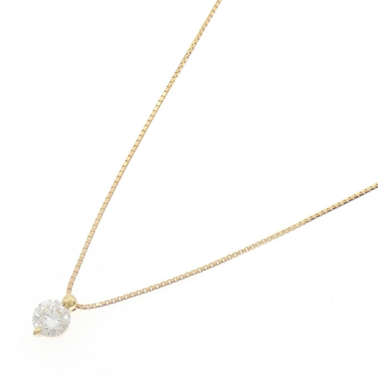 K18YG ソリティア ダイヤモンド ネックレス 0.841CT