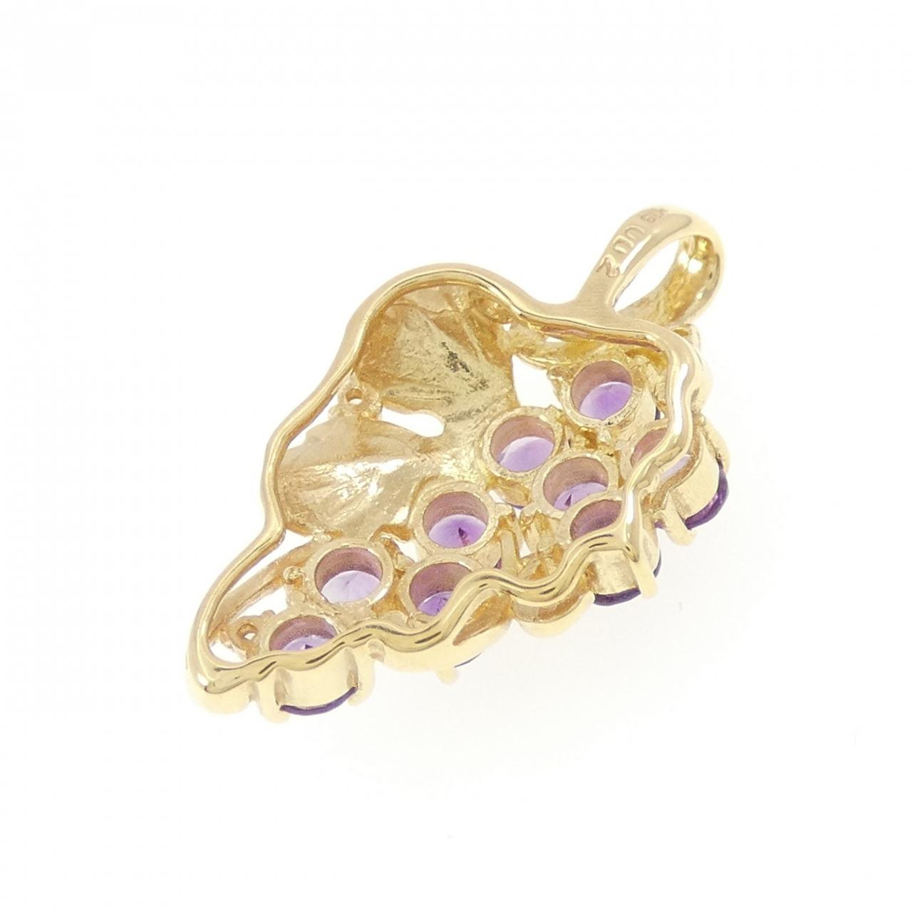 K18YG amethyst pendant