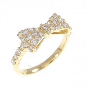 K18YG リボン ダイヤモンド リング 0.50CT