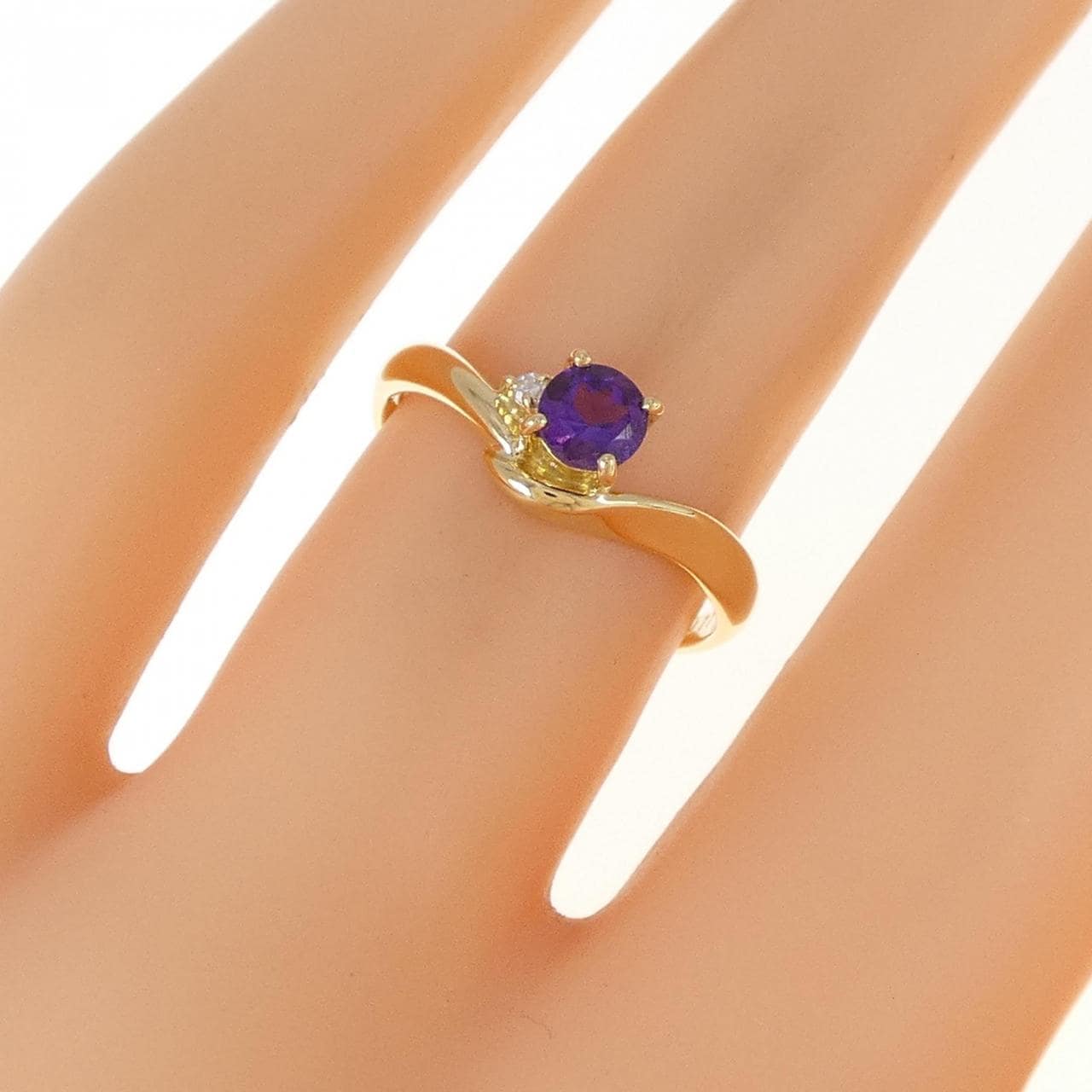 K18YG アメジスト リング 0.11CT