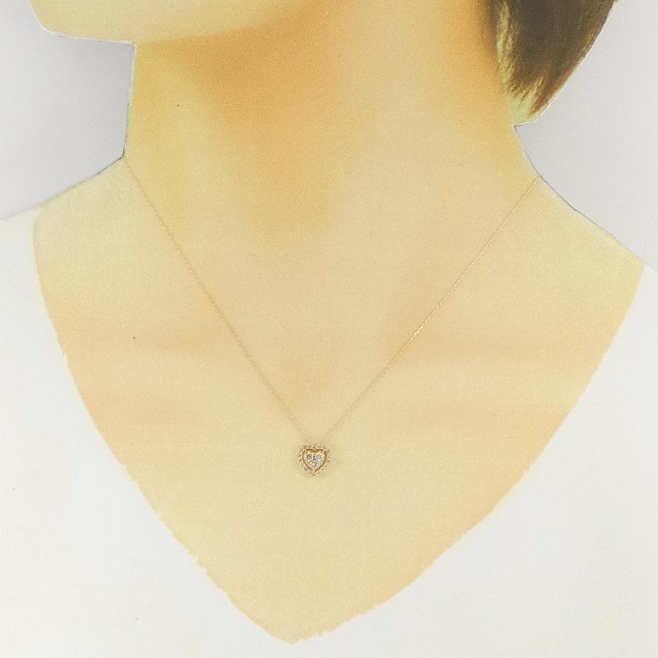 K18YG ハート ダイヤモンド ネックレス 0.30CT