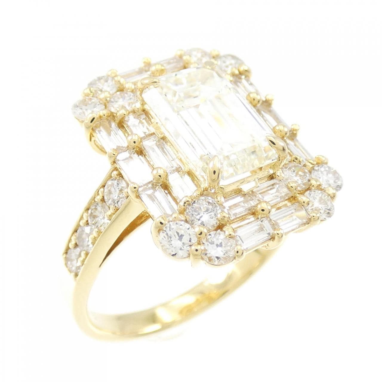[Remake] K18YG Diamond ring 2.063CT L VS2 emerald cut