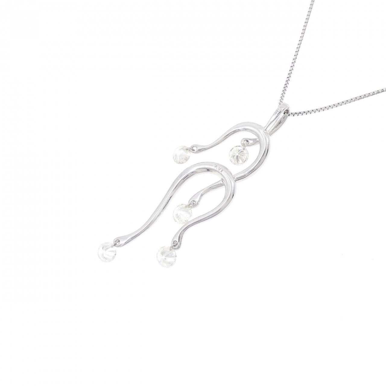 K18WG ダイヤモンド ネックレス 0.91CT