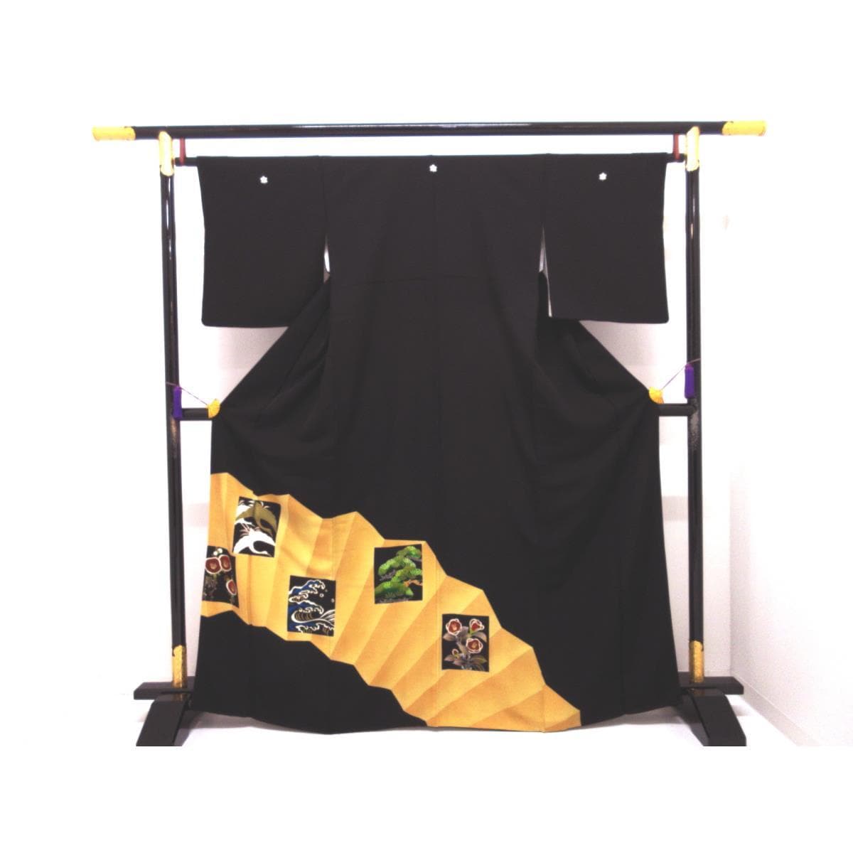 留袖　友禅金彩加工　刺繍入り　橘