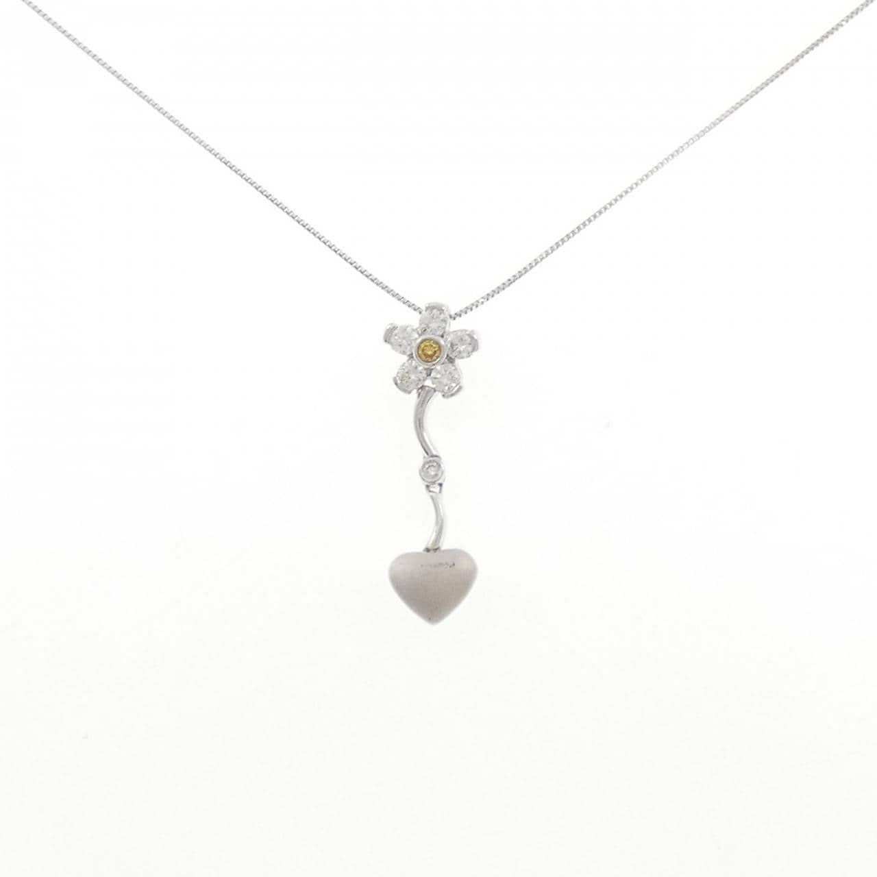 カラチ フラワー×ハート ダイヤモンド ネックレス 0.02CT