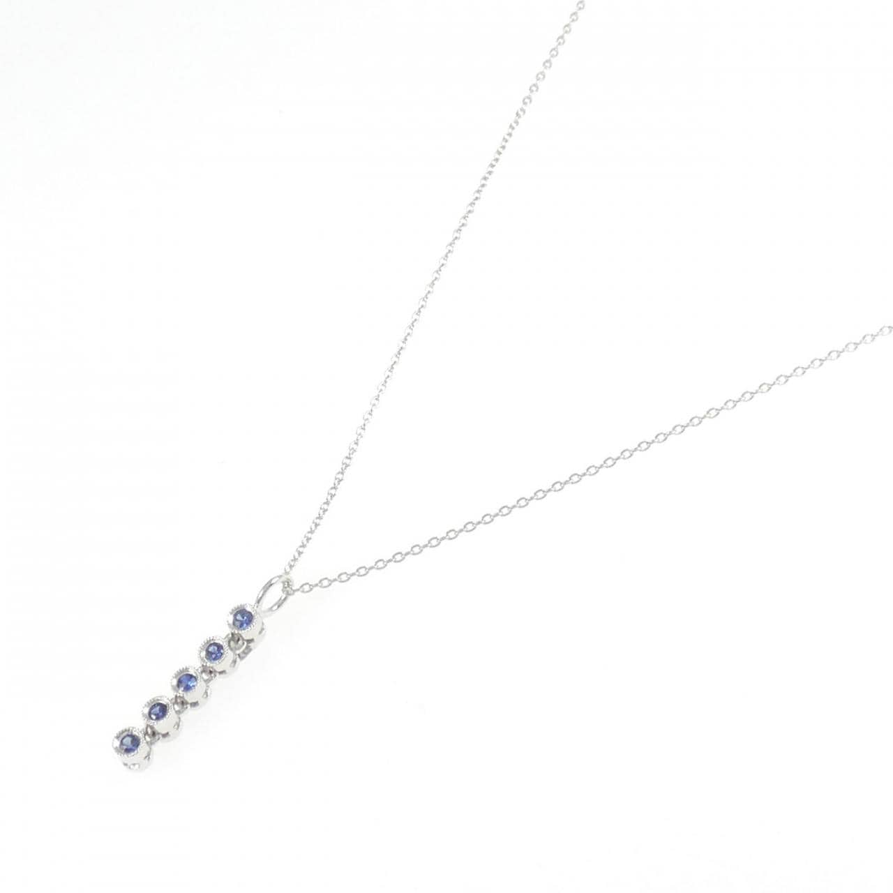 K18WG サファイヤ ネックレス 0.15CT