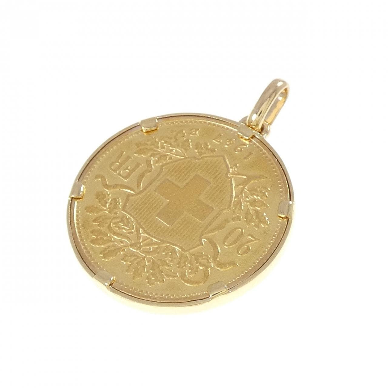 K18YG(枠) コイン ペンダント