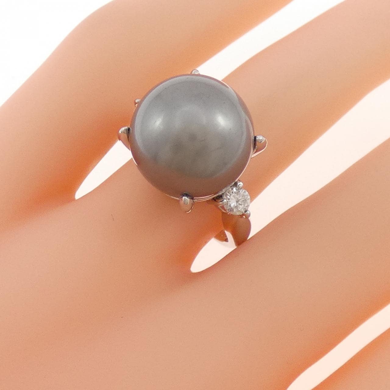 PT900 黒蝶パール リング 13.4mm