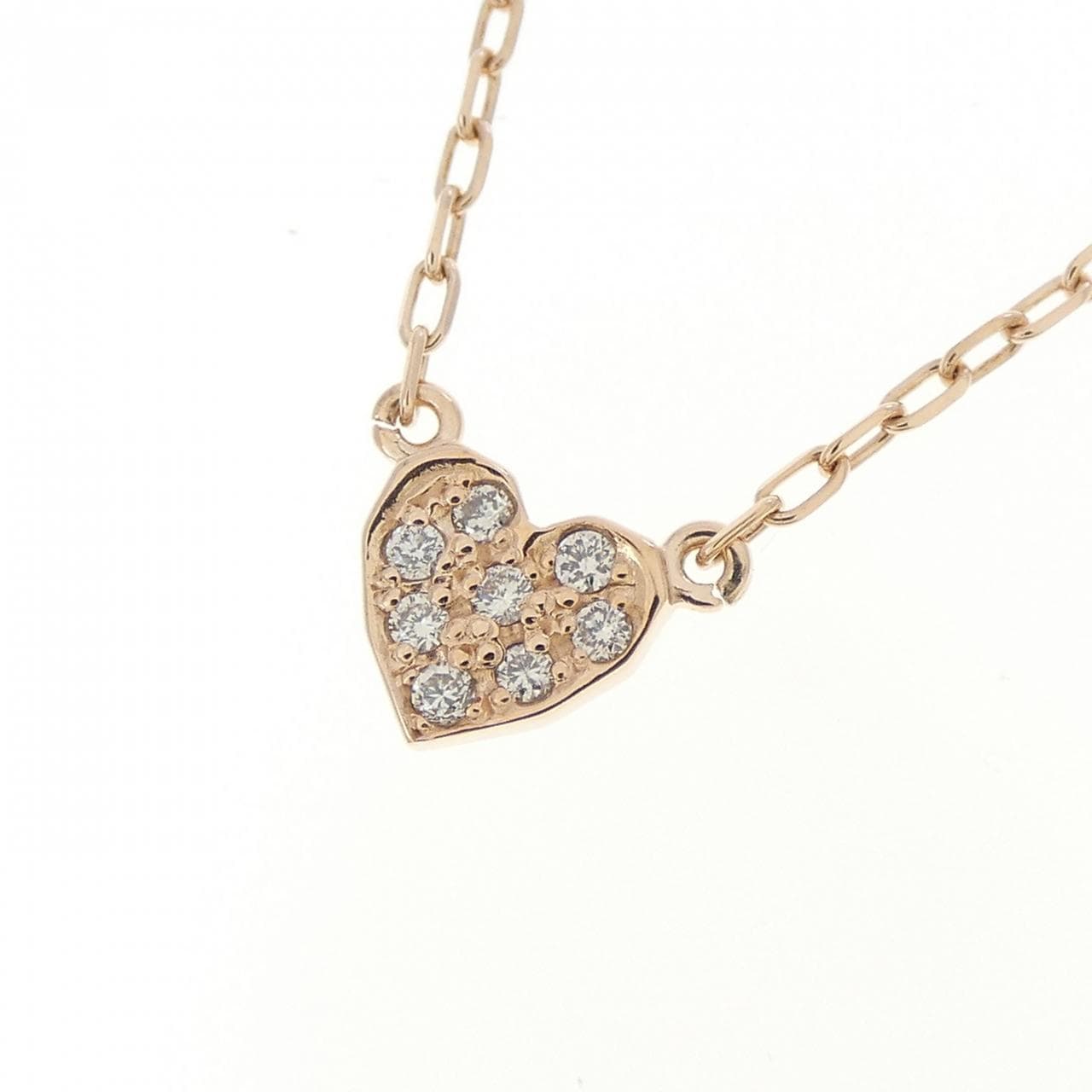 K10PG ハート ダイヤモンド ネックレス 0.04CT