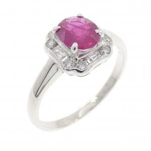 K18WG ルビー リング 0.73CT