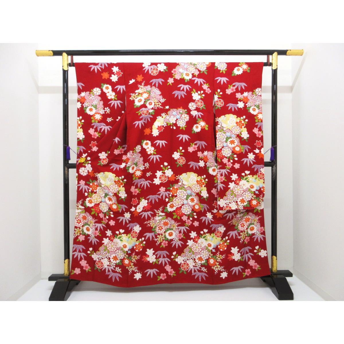 Furisode Yuzen gold painting processing Length S