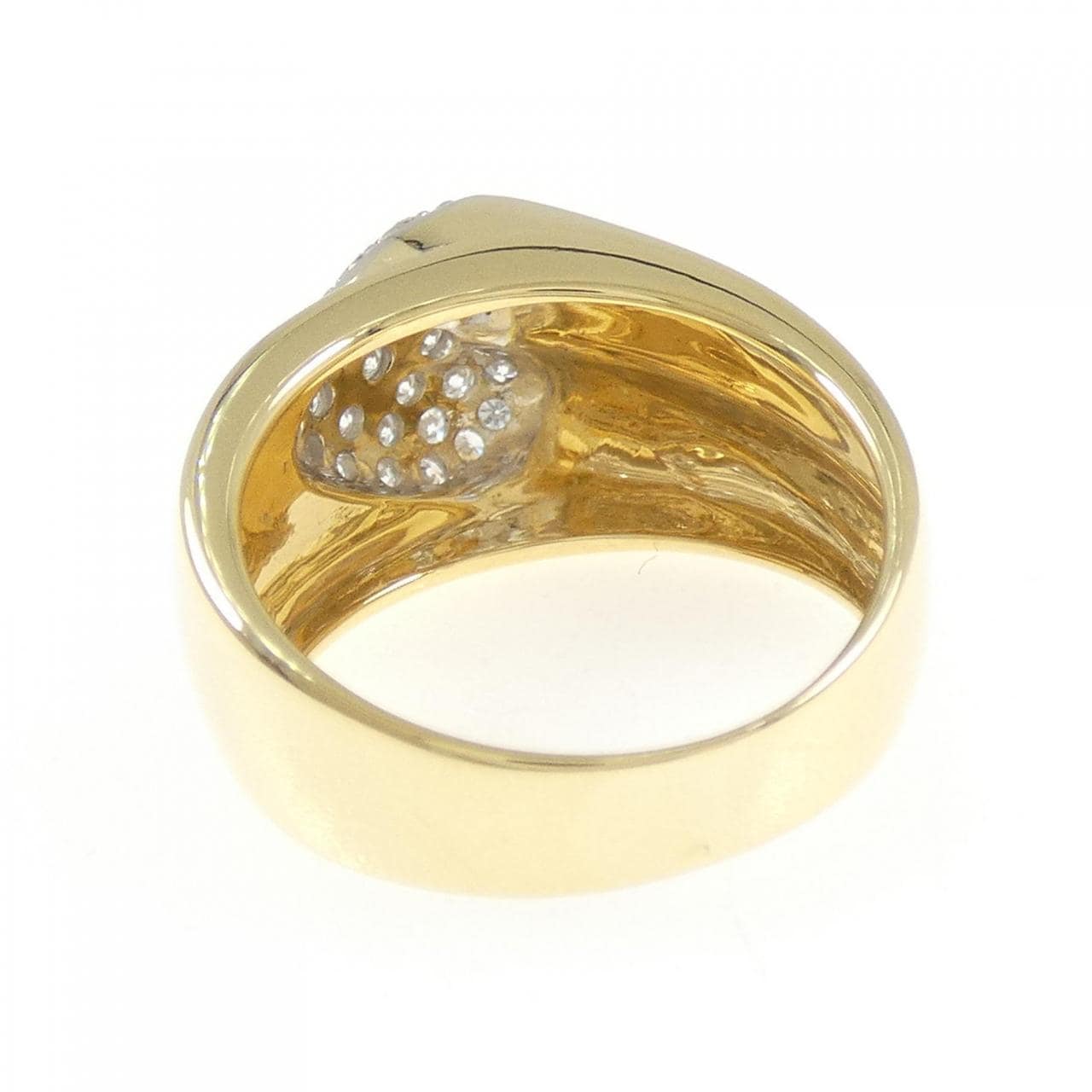 750YG/750WG パヴェ ハート ダイヤモンド リング 0.41CT