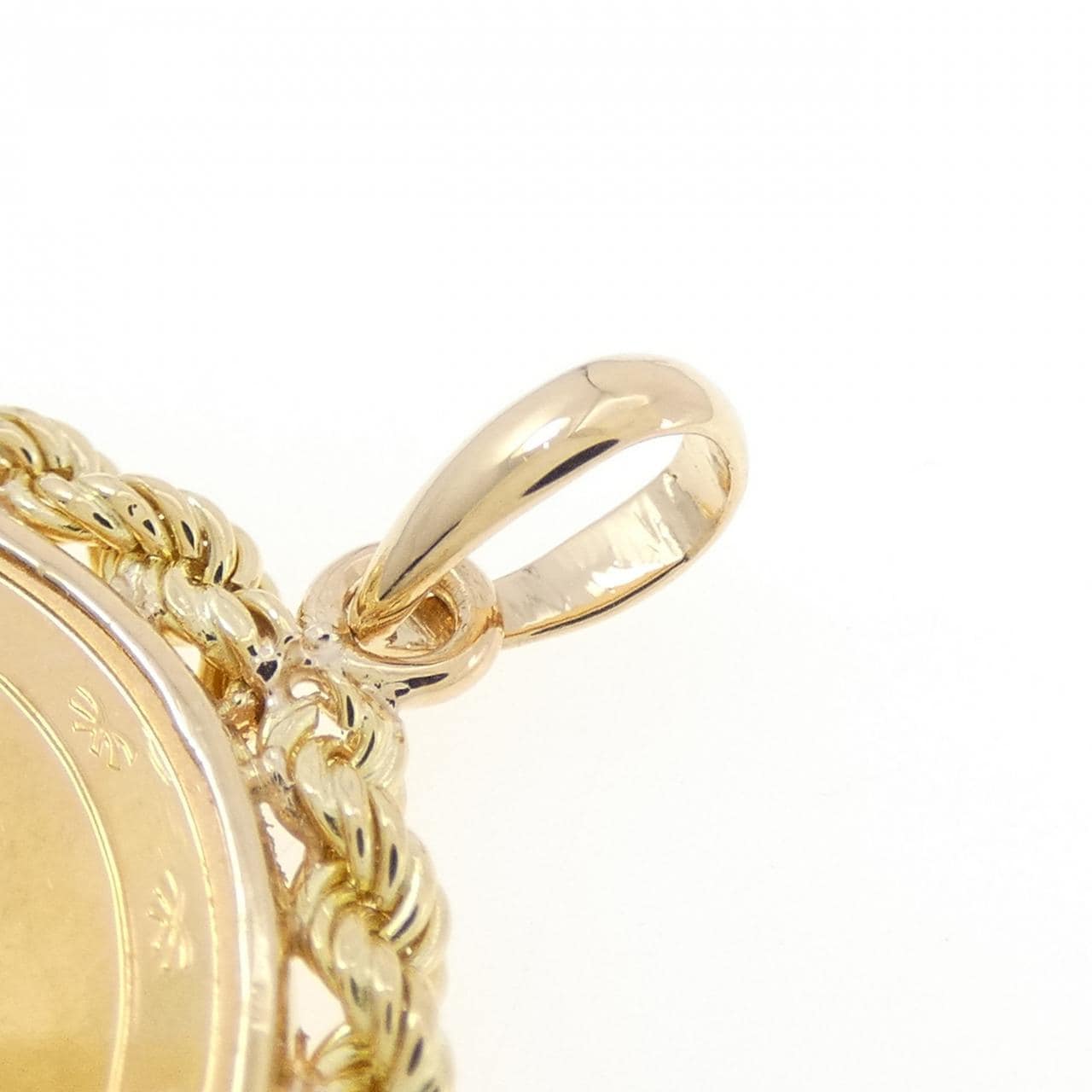 K18YG(枠) コイン ペンダント