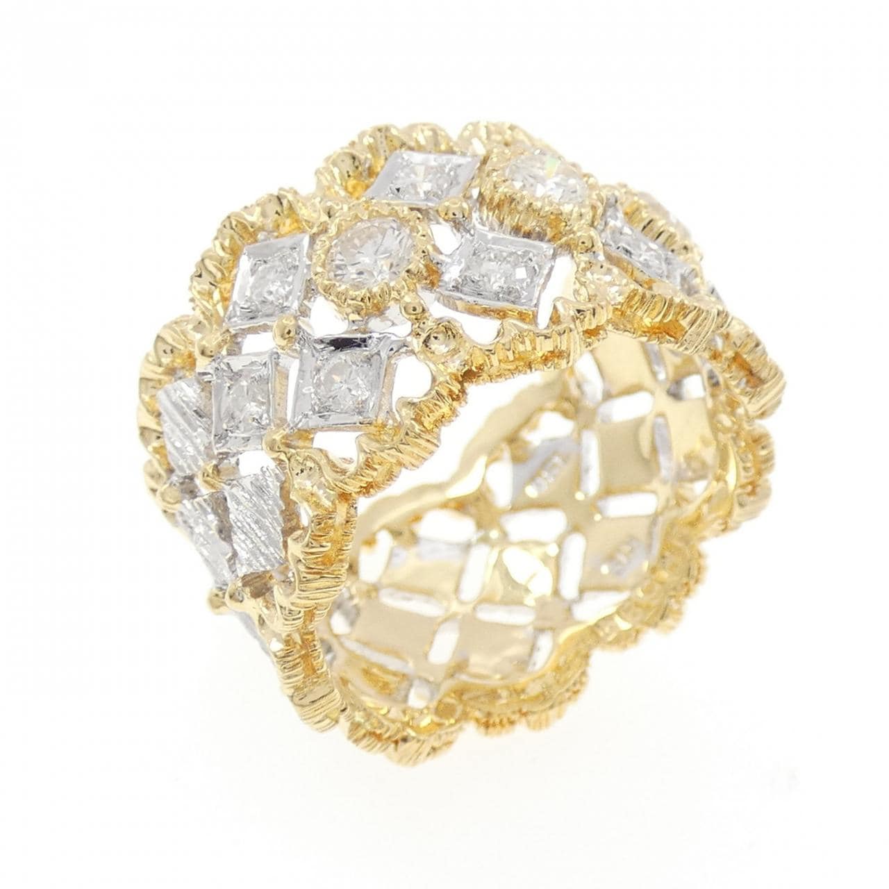 K18YG/K18WG ダイヤモンド リング 0.69CT