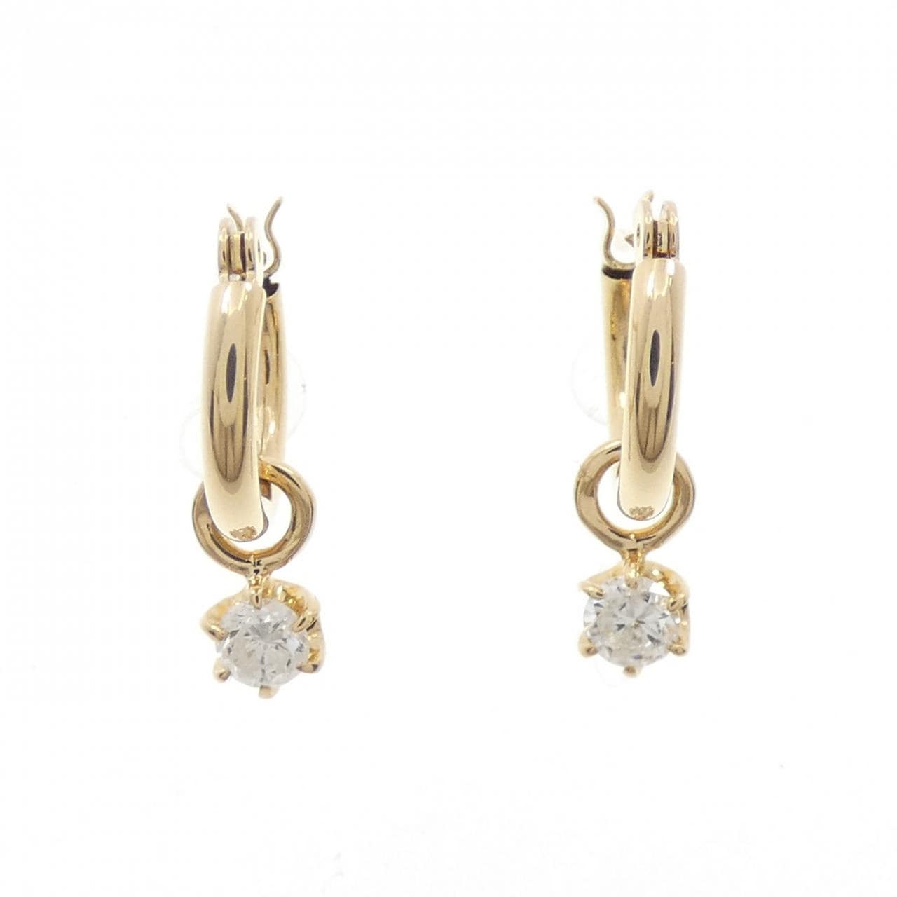 K18YG 2WAY ダイヤモンド ピアス 0.2CT