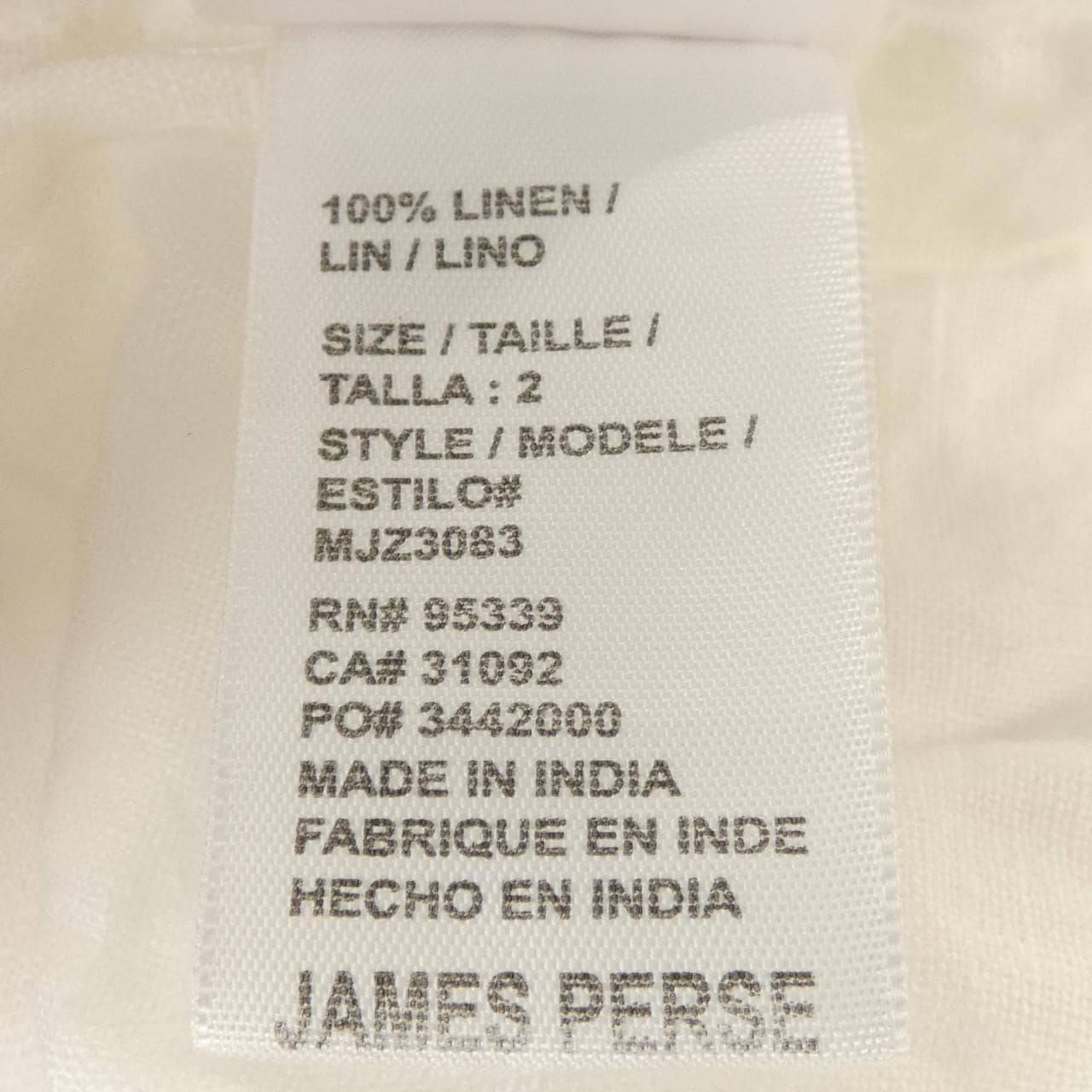 ジェームスパース JAMES PERSE シャツ