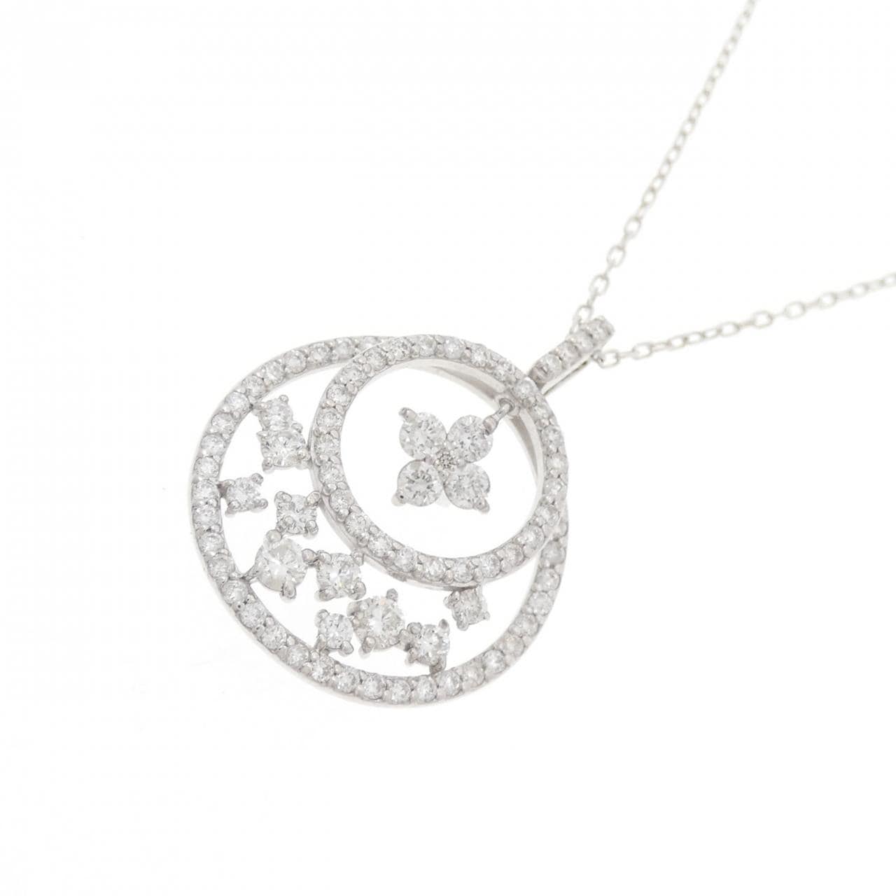 K18WG ダイヤモンド ネックレス 1.00CT