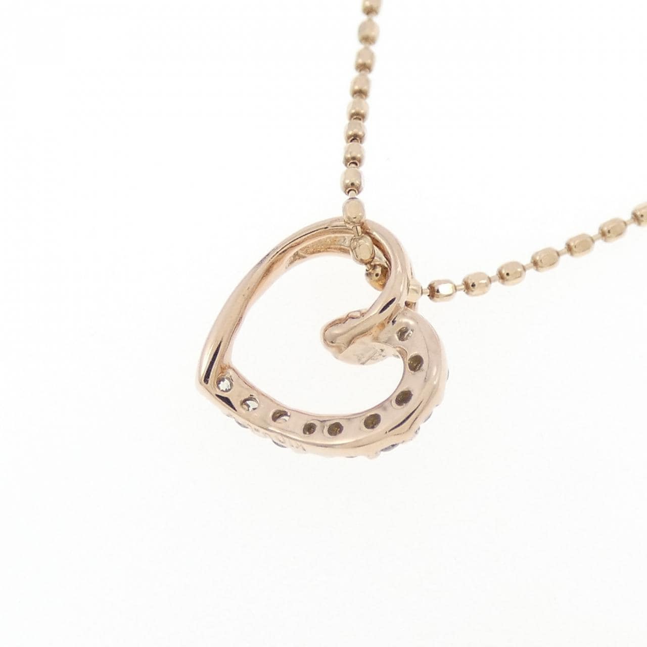 K10PG ハート ダイヤモンド ネックレス 0.04CT
