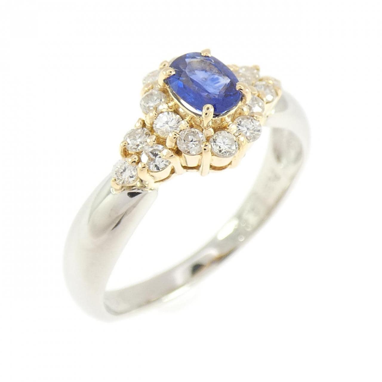 PT900/K18YG サファイヤ リング 0.30CT