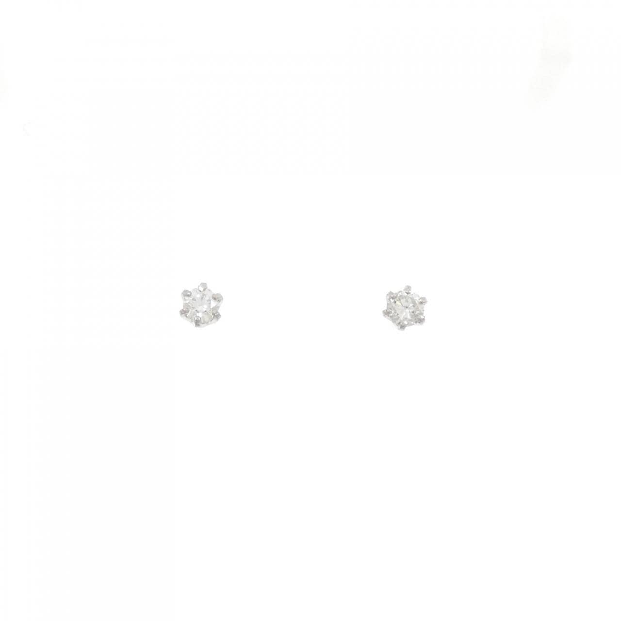 PT900 ソリティア ダイヤモンド ピアス 0.12CT
