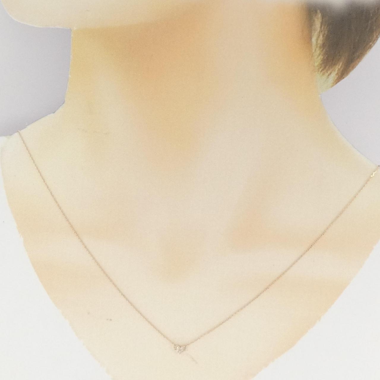 K10PG ハート ダイヤモンド ネックレス 0.05CT