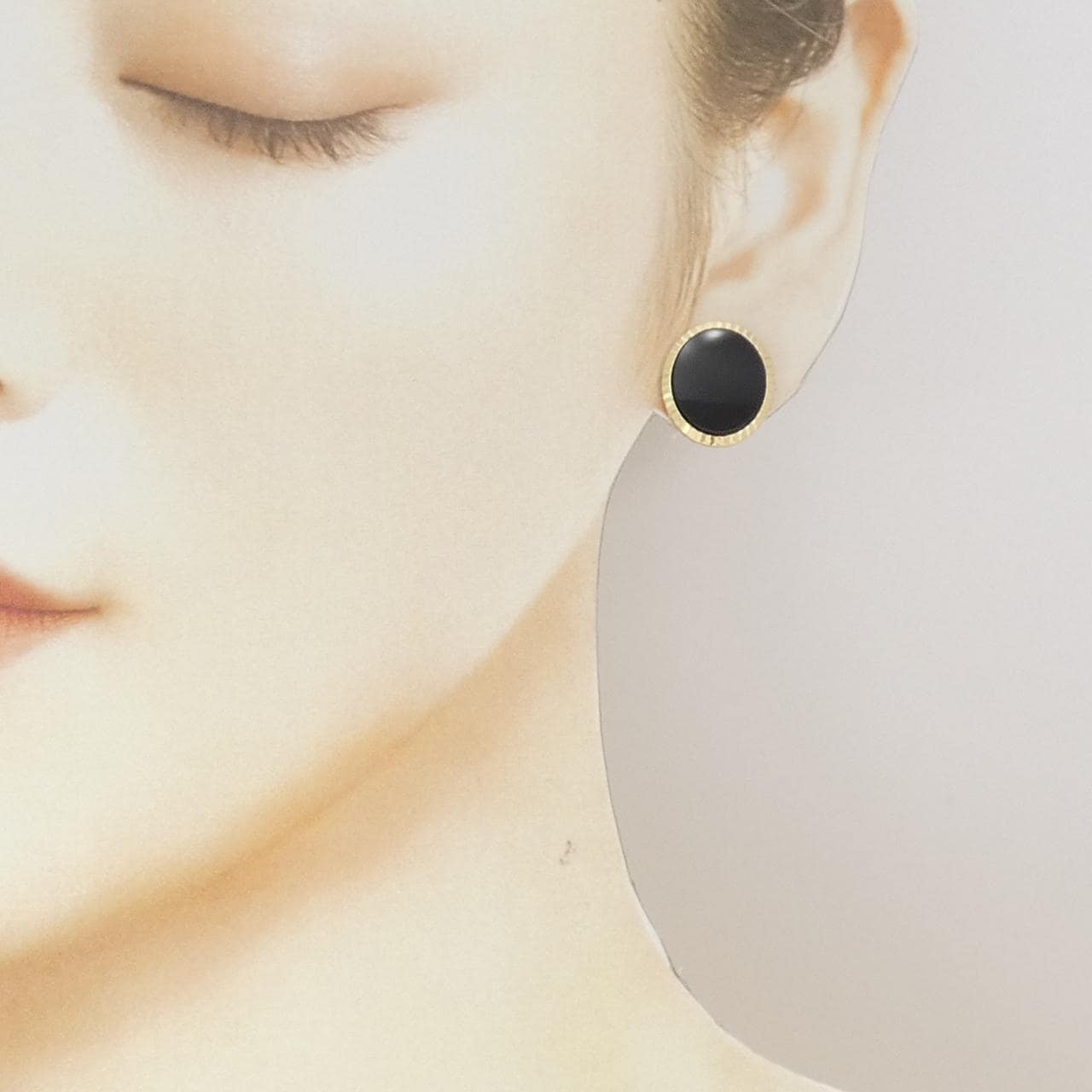 K18YG オニキス ピアス