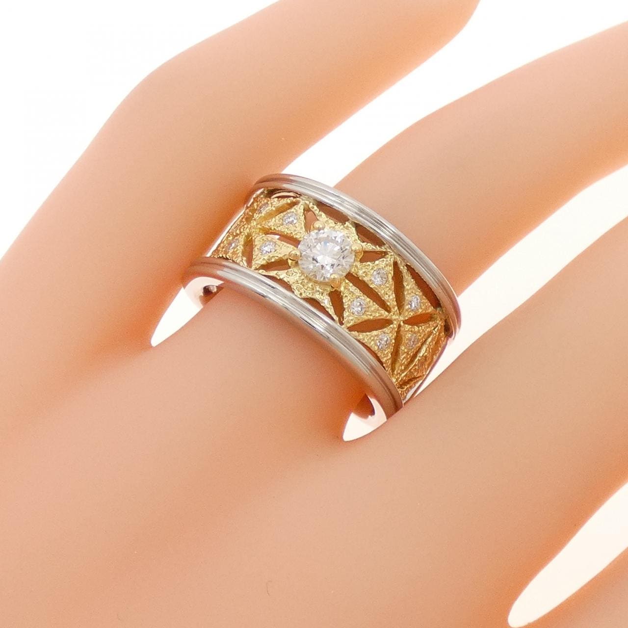 PT900/K18YG ダイヤモンド リング 0.33CT