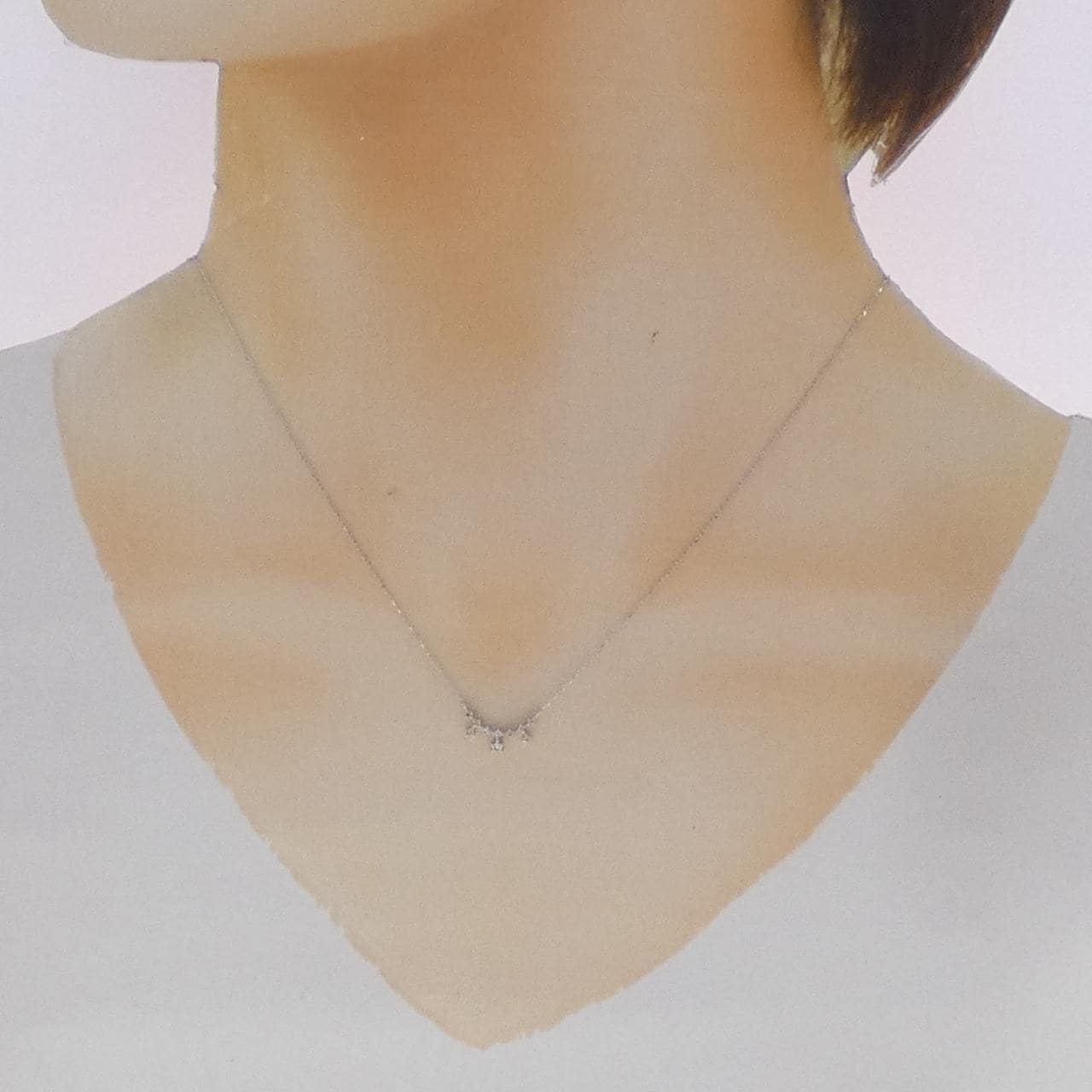 K10WG ダイヤモンド ネックレス 0.06CT