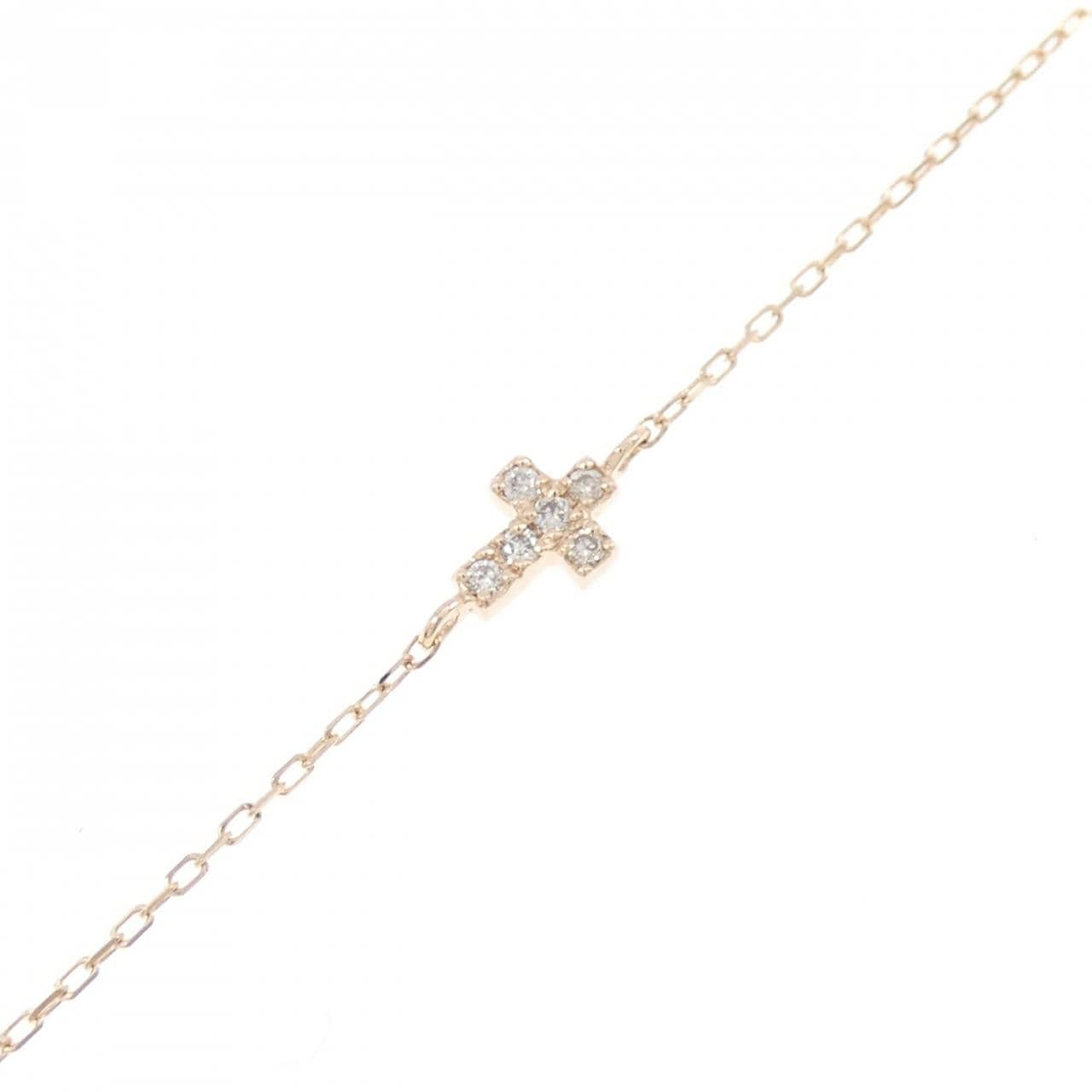 K10PG クロス ダイヤモンド ブレスレット 0.03CT