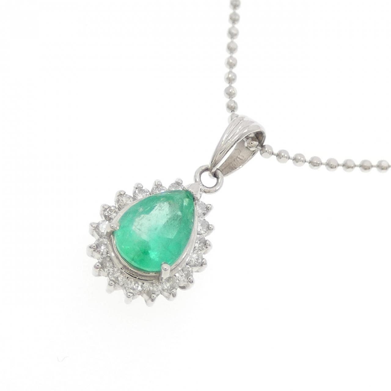 PT900/PT850 エメラルド ネックレス 0.56CT
