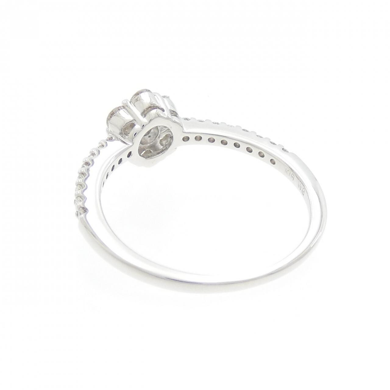 K18WG フラワー ダイヤモンド リング 0.50CT