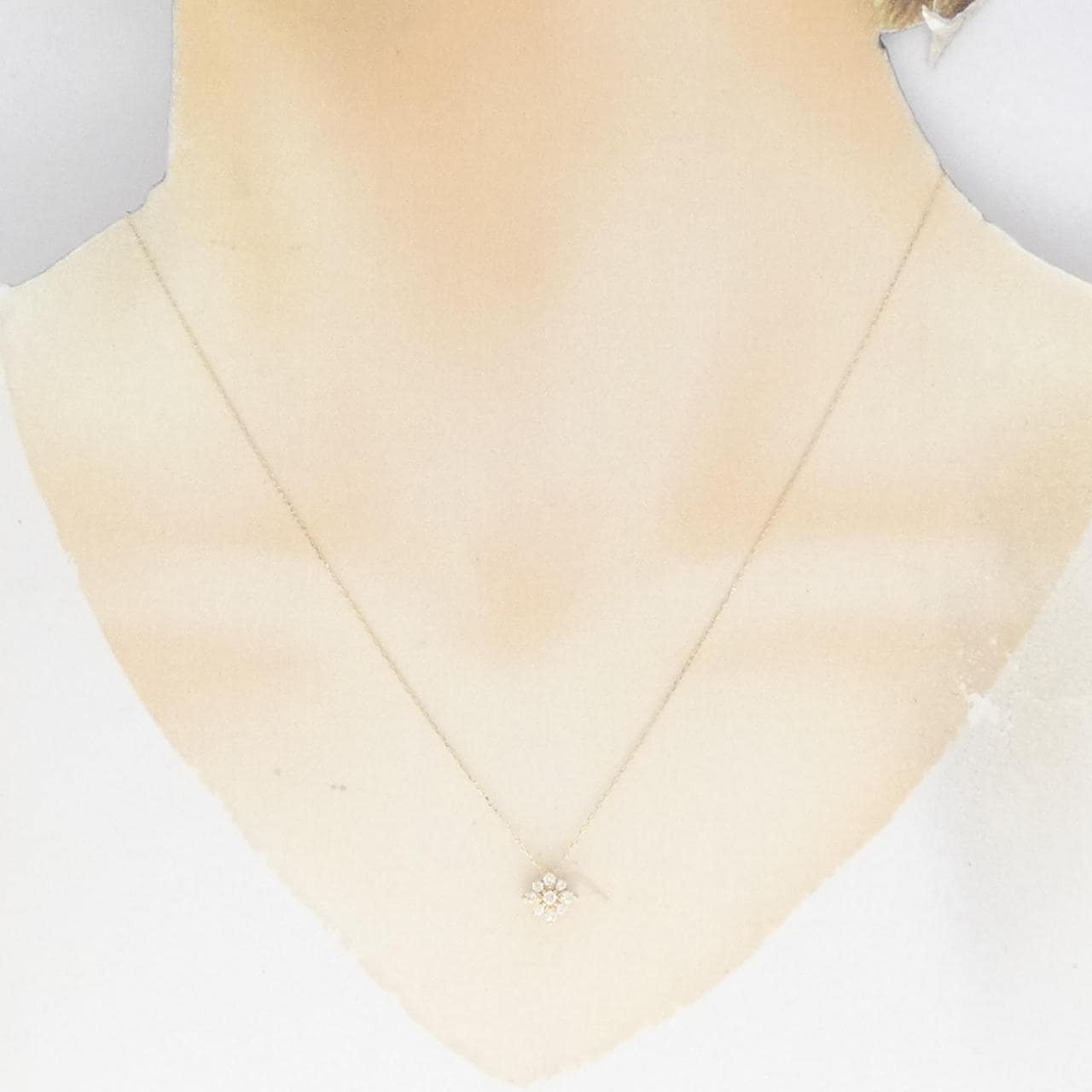 [BRAND NEW] K18YG Diamond necklace 0.16CT