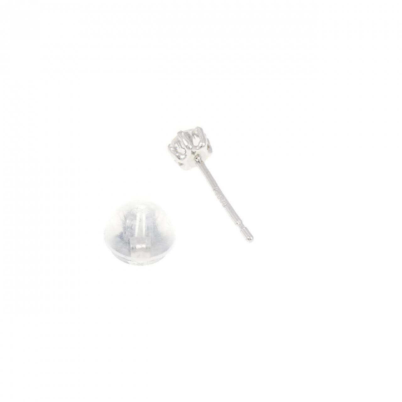 PT900 ソリティア ダイヤモンド ピアス 0.15CT 片耳