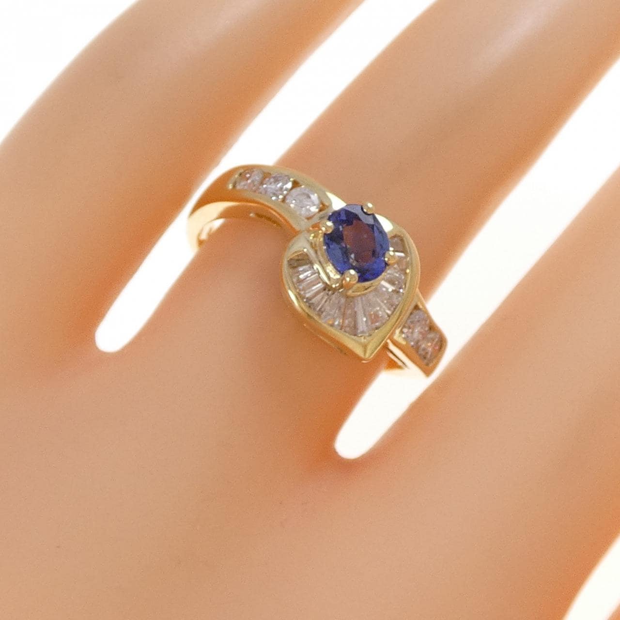 K18YG サファイヤ リング 0.55CT