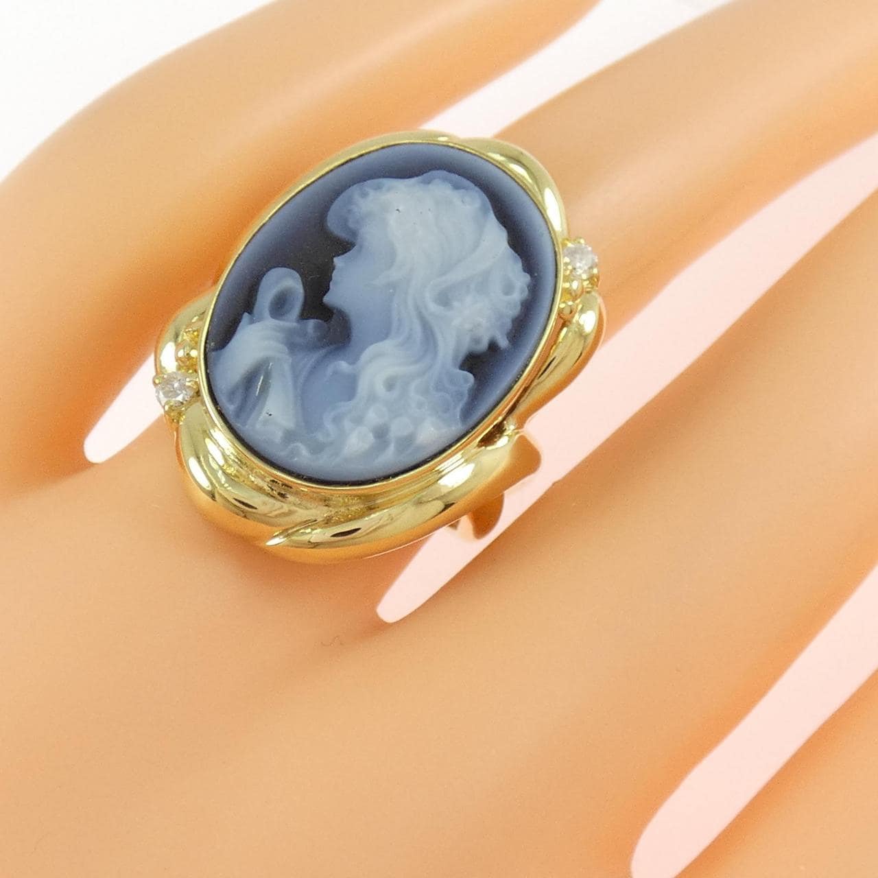 K18YG メノウカメオ リング