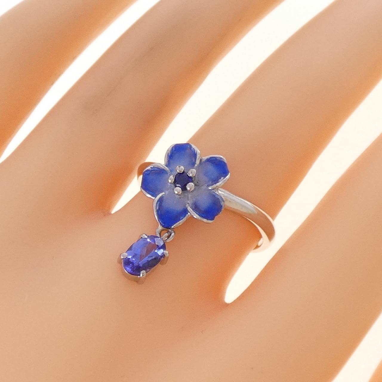PT900 フラワー タンザナイト リング 0.41CT