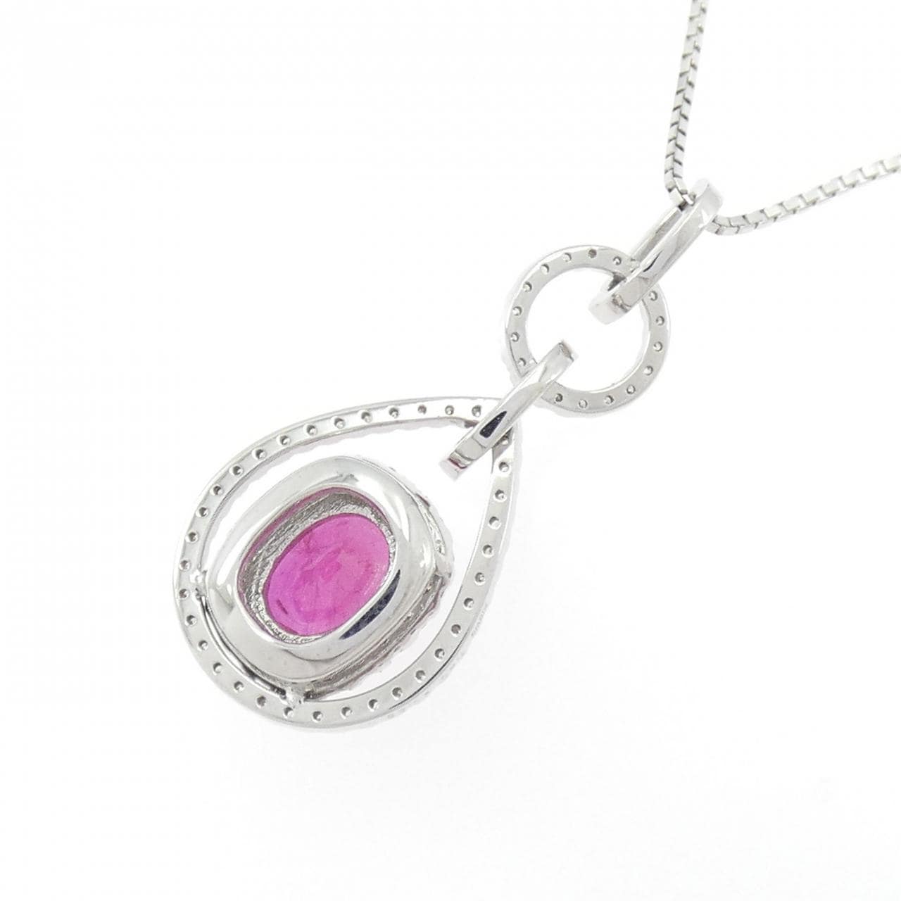 K18WG ルビー ネックレス 1.30CT