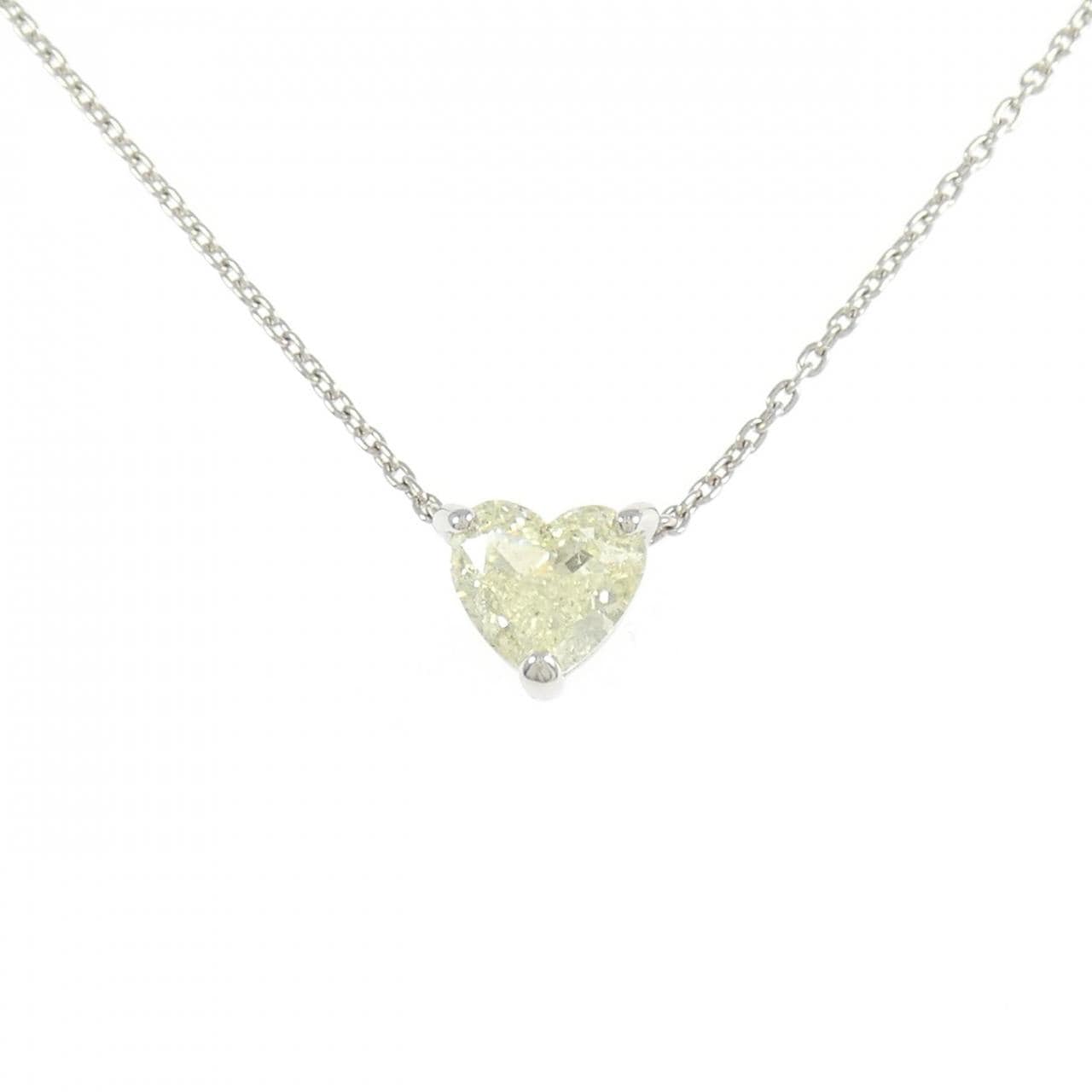 【リメイク】PT900/PT850 ダイヤモンド ネックレス 1.500CT LY SI2 ファンシーカット