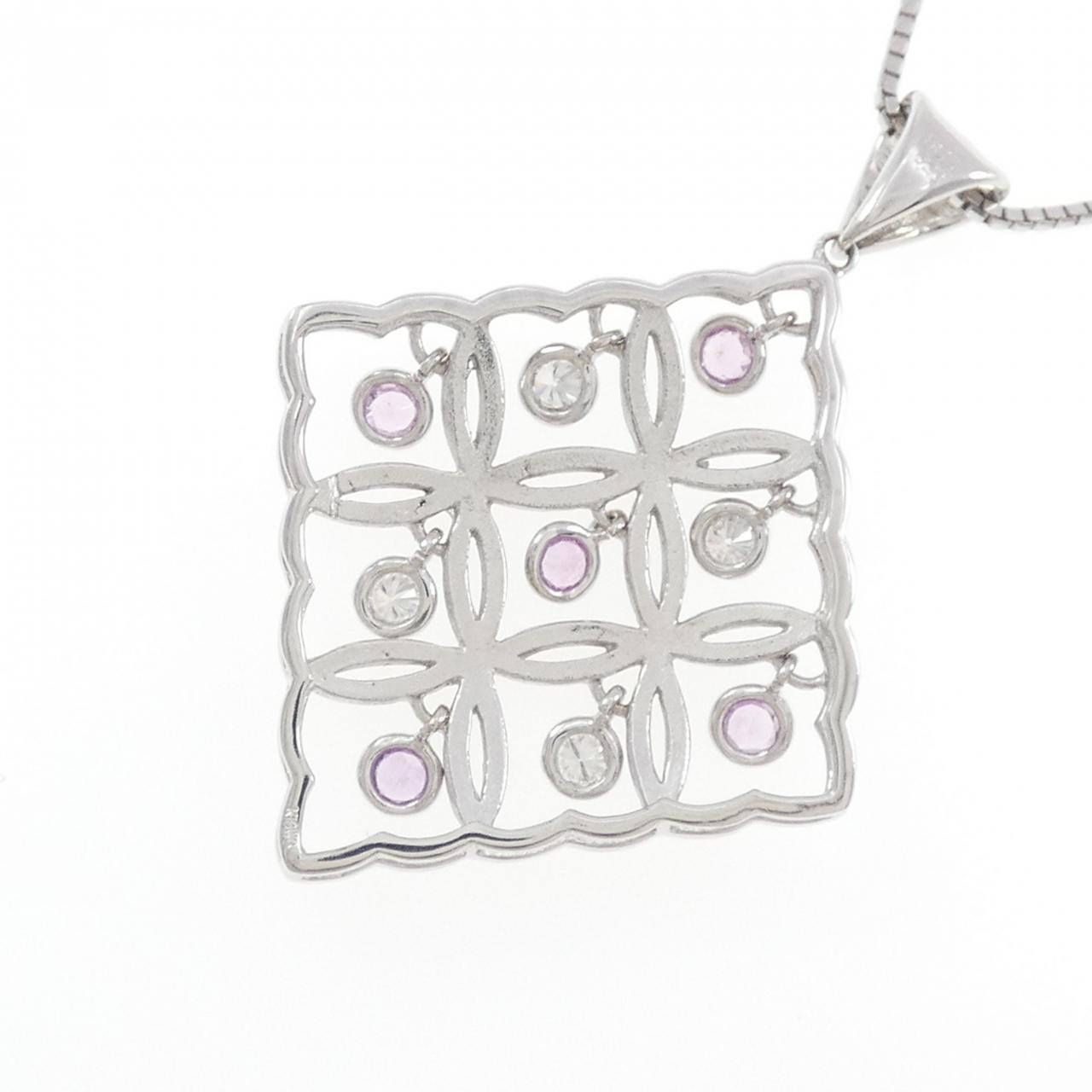 K18WG Sapphire Necklace 0.28CT