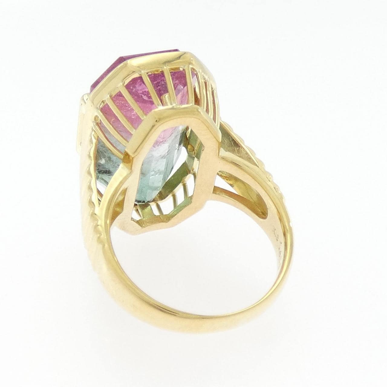 K18YG トルマリン リング 14.66CT