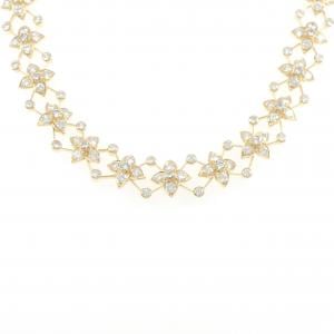 750YG フラワー ダイヤモンド ネックレス 12.94CT