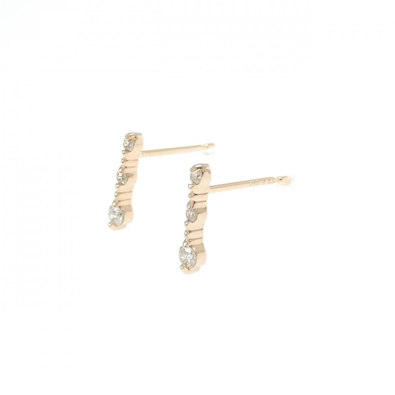 K18PG ダイヤモンド ピアス 0.10CT