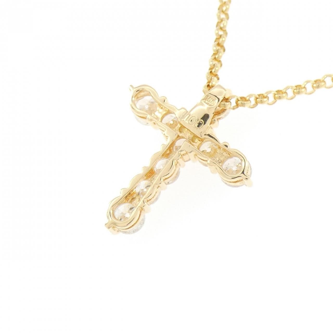 K18YG クロス ダイヤモンド ネックレス 1.00CT