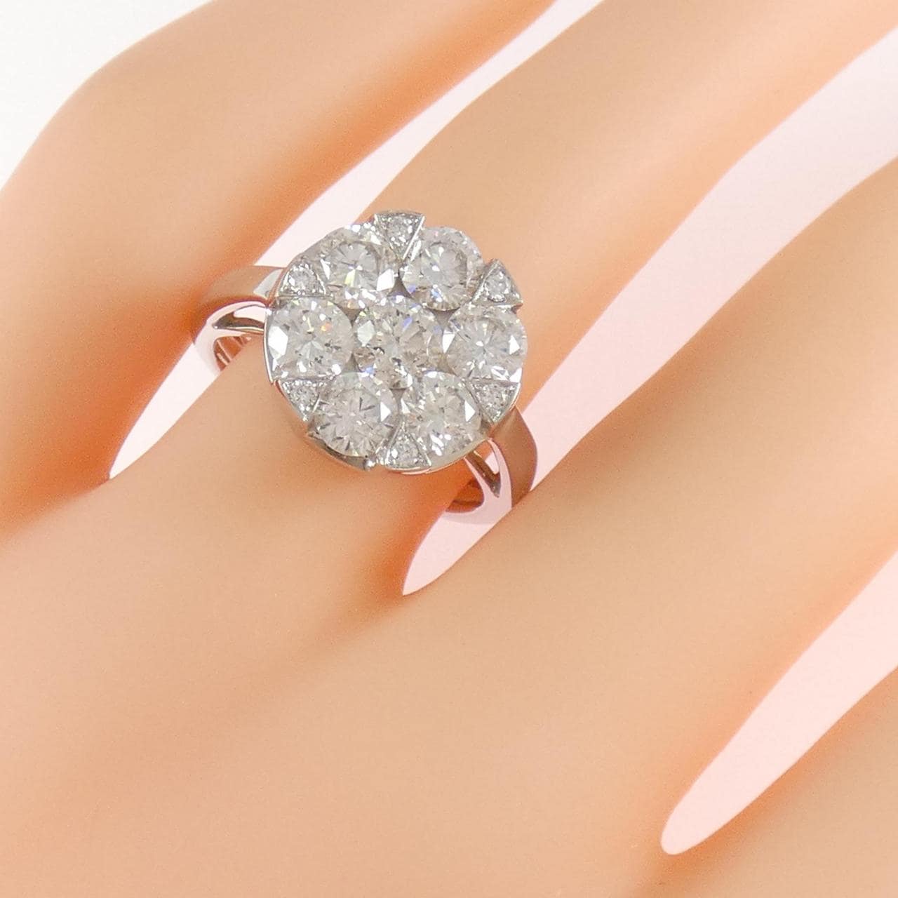 K18WG ダイヤモンド リング 2.00CT