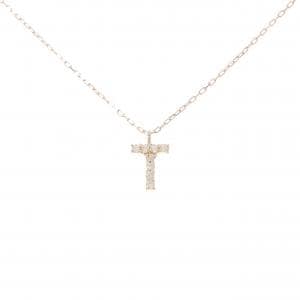 K10PG イニシャルT ダイヤモンド ネックレス 0.08CT