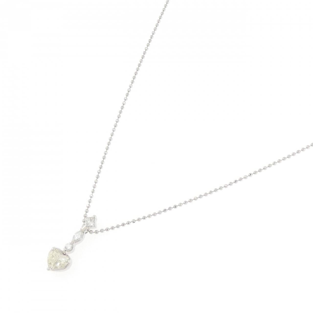 PT900/PT850 ハート ダイヤモンド ネックレス 0.34CT